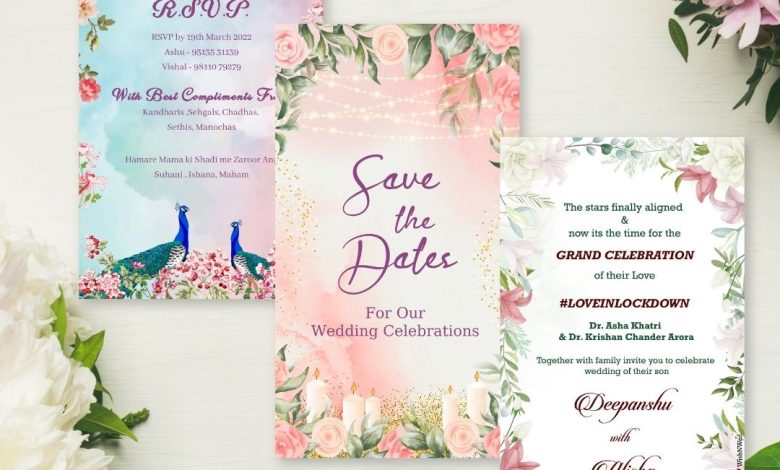 floral wedding invitation